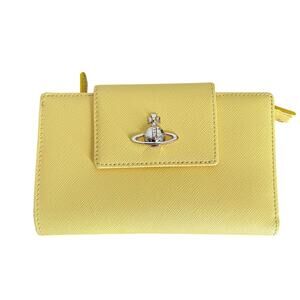 Vivienne Westwood Saffiano Medium folding wallet in a pastel yellow